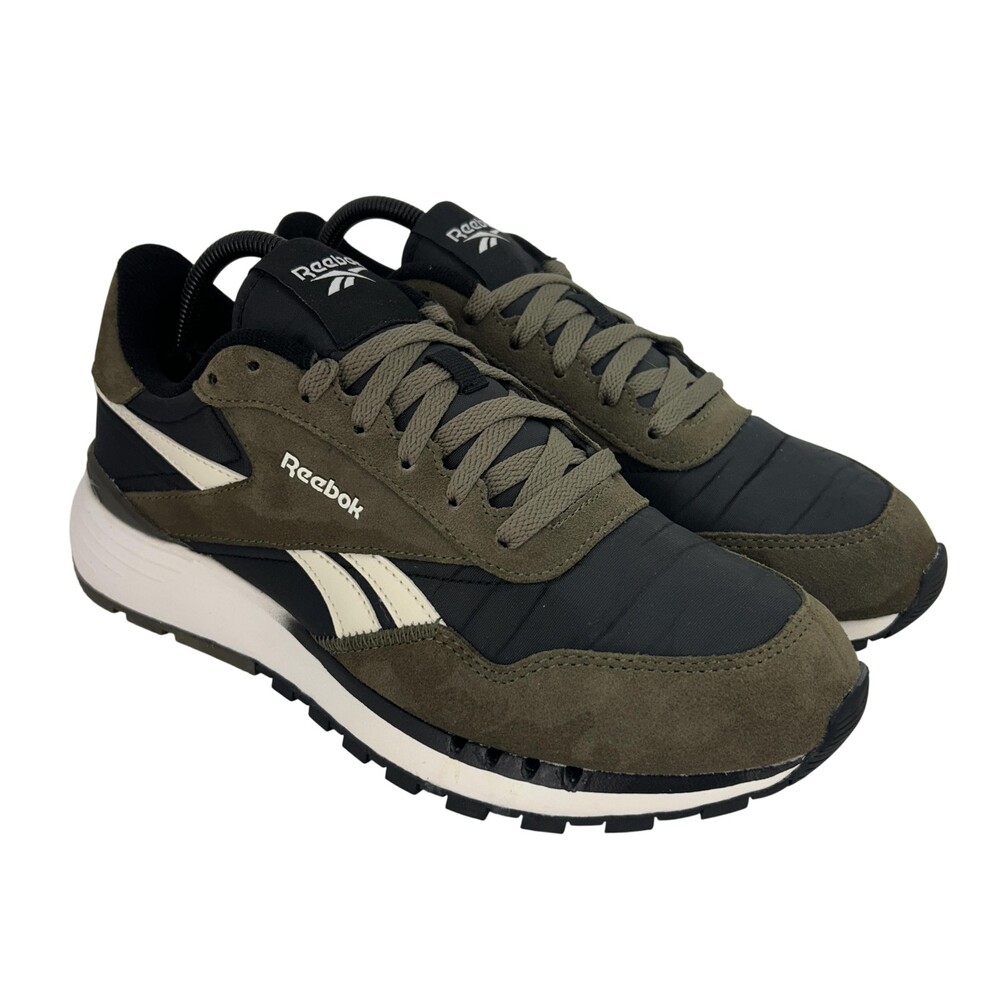 Reebok Shoes Mens Size 9.5 LX 2200 Army Green Suede Running Athletic Sneakers